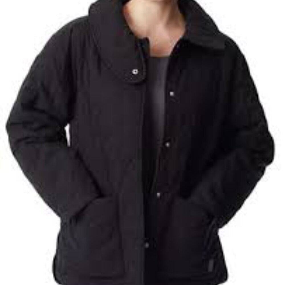 BASS OUTDOOR NEW QUILTED BLACK SNAP DOWN JACKET SIZE MED